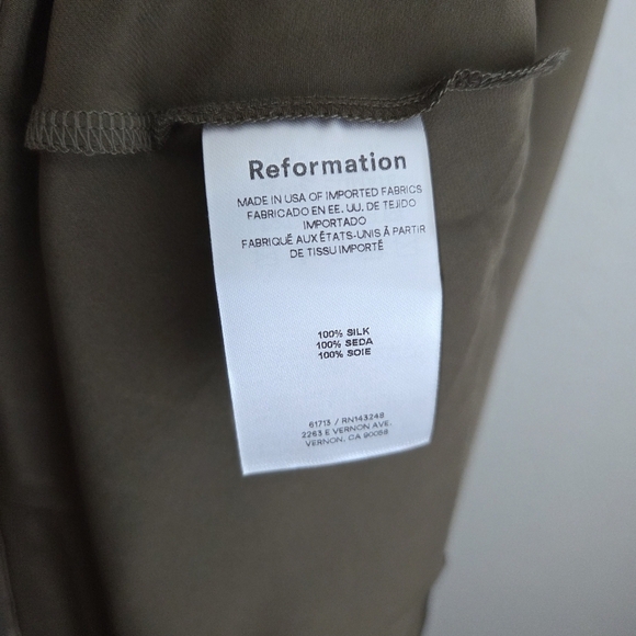 Reformation Dasha Silk Dress in Morel size 4 NWT - Picture 12 of 13